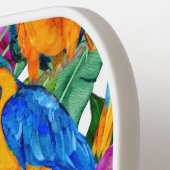 Custom Macaw Orchid White Pickleball Paddel Schläger (Linke Seite)