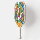 Custom Macaw Orchid White Pickleball Paddel Schläger (Links)