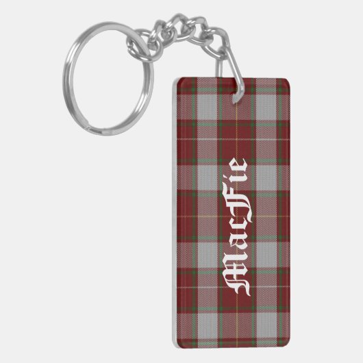 Custom MacFie Tartan Karierte Schlüsselkette Schlüsselanhänger (Vorderseite links)
