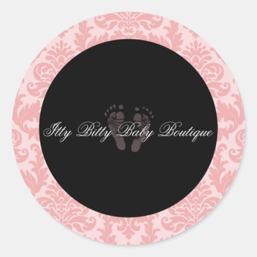 Custom Mackenzie Damask Chic Round Sticker (Vorderseite)