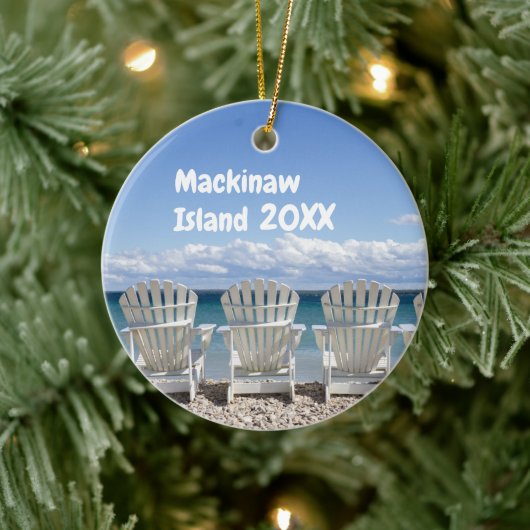Custom Mackinaw Island Weihnachtsdekoration Kerami Keramik Ornament (Baum)