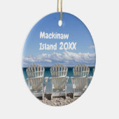Custom Mackinaw Island Weihnachtsdekoration Kerami Keramik Ornament (Rechts)