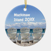 Custom Mackinaw Island Weihnachtsdekoration Kerami Keramik Ornament (Vorne)