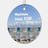 Custom Mackinaw Island Weihnachtsdekoration Kerami Keramik Ornament (Links)