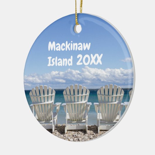 Custom Mackinaw Island Weihnachtsdekoration Kerami Keramik Ornament (Links)