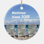 Custom Mackinaw Island Weihnachtsdekoration Kerami Keramik Ornament (Hinten)
