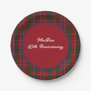 Custom MacRae Clan Tartan Karierte Papierplatte Pappteller