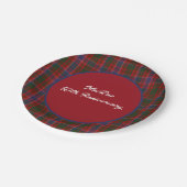 Custom MacRae Clan Tartan Karierte Papierplatte Pappteller (Schrägansicht)