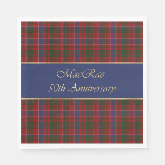 Custom MacRae Clan Tartan Karierte Papierplatte Serviette (Vorderseite)