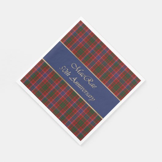 Custom MacRae Clan Tartan Karierte Papierplatte Serviette (Ecke)