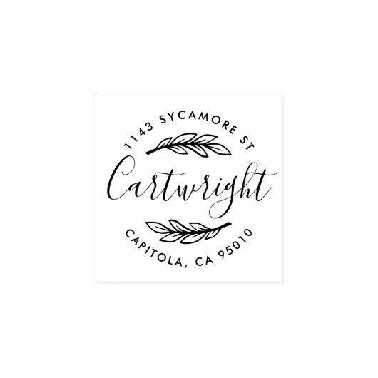 Custom Made Elegant Laurel Wreath Rücksendeadresse Gummistempel (Prägung)