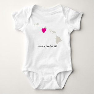 Custom Made in Hawaii Staat Liebe Baby T-Shirt Baby Strampler