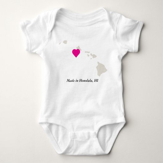 Custom Made in Hawaii Staat Liebe Baby T-Shirt Baby Strampler (Vorderseite)