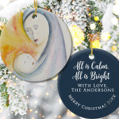 Custom Madonna and Child Midnight Blue Keepake Keramik Ornament