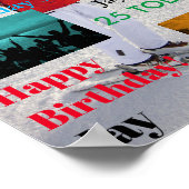 Custom Magazine Cover Birthday Poster mit Fotos (Ecke)