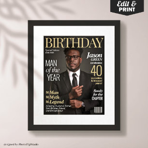 Custom Magazine Cover für Ihn Men Birthday Poster
