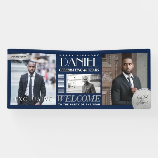 Custom Magazine Cover Modern Birthday Banner (Horizontal)