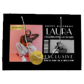 Custom Magazine Cover Modern Birthday Fashion Große Geschenktüte (Rückseite)