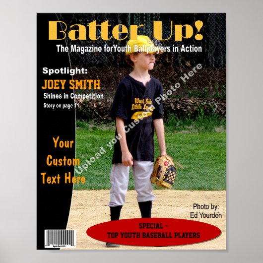 Custom Magazine Cover, Youth Baseball Poster (Vorne)