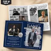 Custom Magazine Greeting Card, Fun Modern Birthday Karte