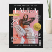 Custom Magazine Greeting Card, Fun Modern Birthday Karte (Vorderseite)