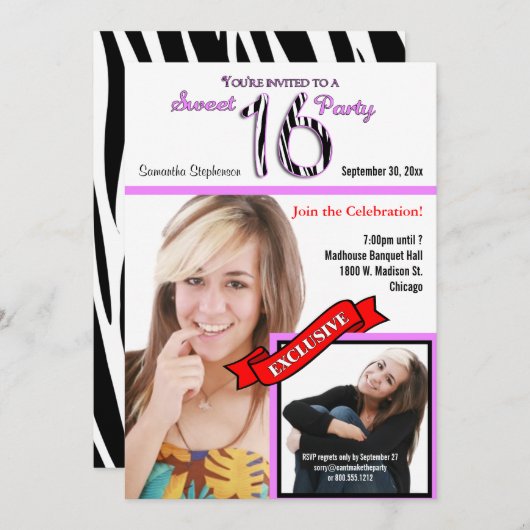 Custom Magazine Style Sweet 16 Party Einladung (Vorne/Hinten)