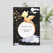 Custom Magic Dragon Birthday Dankeskarte (Stehend Vorderseite)