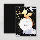 Custom Magic Dragon Birthday Dankeskarte (Vorne/Hinten)