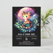 Custom Magic Tiger Birthday Einladung (Stehend Vorderseite)