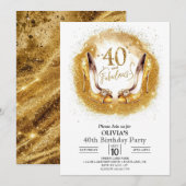 Custom Magical Digital Gold 40. Geburtstag Einladung (Vorne/Hinten)