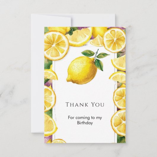 Custom Magical Lemon Birthday Dankeskarte (Vorderseite)