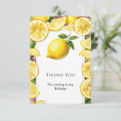 Custom Magical Lemon Birthday Dankeskarte (Stehend Vorderseite)