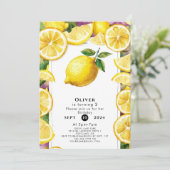 Custom Magical Lemon Birthday Einladung (Stehend Vorderseite)
