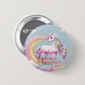 Custom Magical Unicorn Rainbow Birthday Party Button (Vorne & Hinten)