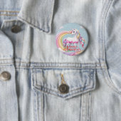 Custom Magical Unicorn Rainbow Birthday Party Button (Beispiel)