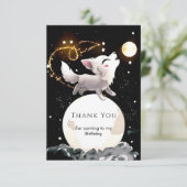 Custom Magical Wolf Geburtstag Dankeskarte (Stehend Vorderseite)
