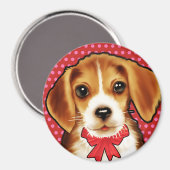 Custom Magnet niedlichen Beagle-Jungtier. (Vorderseite/Rückseite)