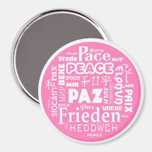 Custom Magnet Pink Peace (Vorderseite/Rückseite)