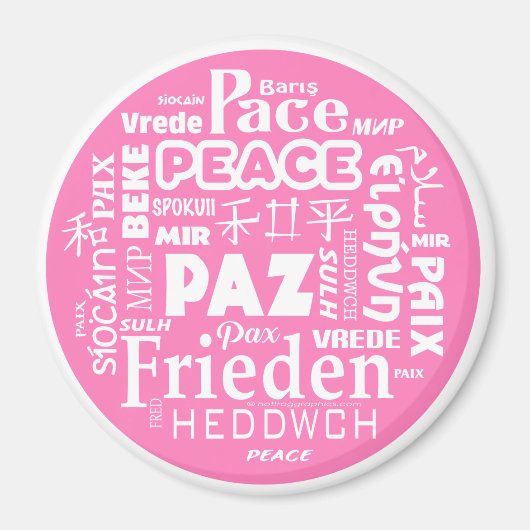 Custom Magnet Pink Peace (Vorne)