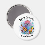 Custom Magnet | Retro Octopus | Name & Text (Vorderseite/Rückseite)