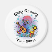 Custom Magnet | Retro Octopus | Name & Text (Vorne)