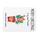 Custom Magnet Sweet Teacher Frohe Weihnachten (Horizontal)