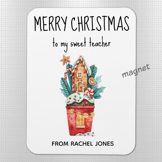 Custom Magnet Sweet Teacher Frohe Weihnachten