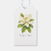 Custom Magnolia Flower Custom Wedding Monogram  Geschenkanhänger (Vorderseite)