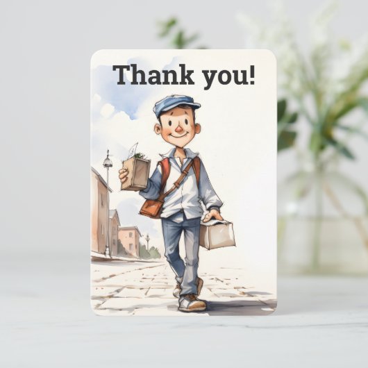 Custom Mailman Letter Carrier Dankeskarte (Stehend Vorderseite)