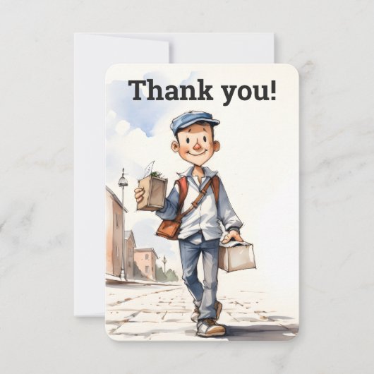 Custom Mailman Letter Carrier Dankeskarte (Vorderseite)