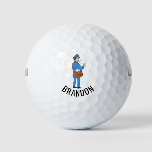 Custom Mailman Retro Letter Carrier Golfball (Vorderseite)