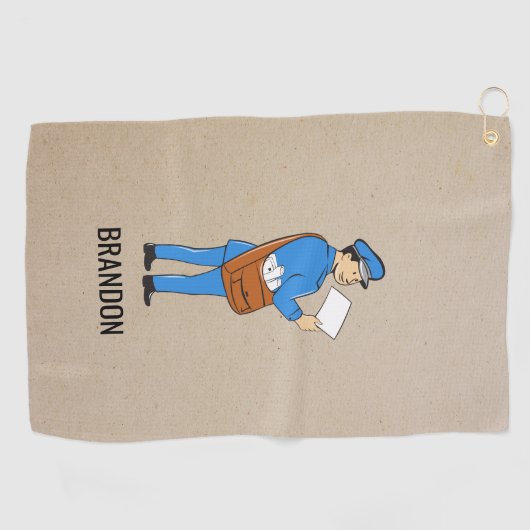 Custom Mailman Retro Letter Carrier Golfhandtuch (Horizontal)