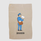 Custom Mailman Retro Letter Carrier Golfhandtuch (Vorderseite)