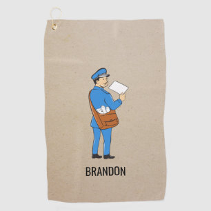 Custom Mailman Retro Letter Carrier Golfhandtuch